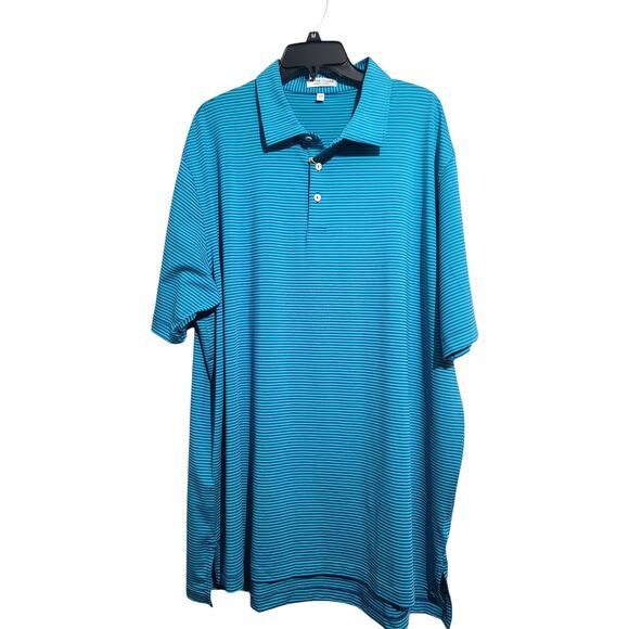 Peter Millar Summer Comfort Blue Purple Striped Polo Shirt XXL NWT - Picture 1 of 5